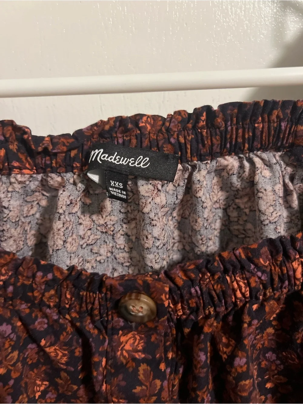 Madewell Orchard Floral Button-Front Puff Sleeve Blouse Size XXS ND183 Boho